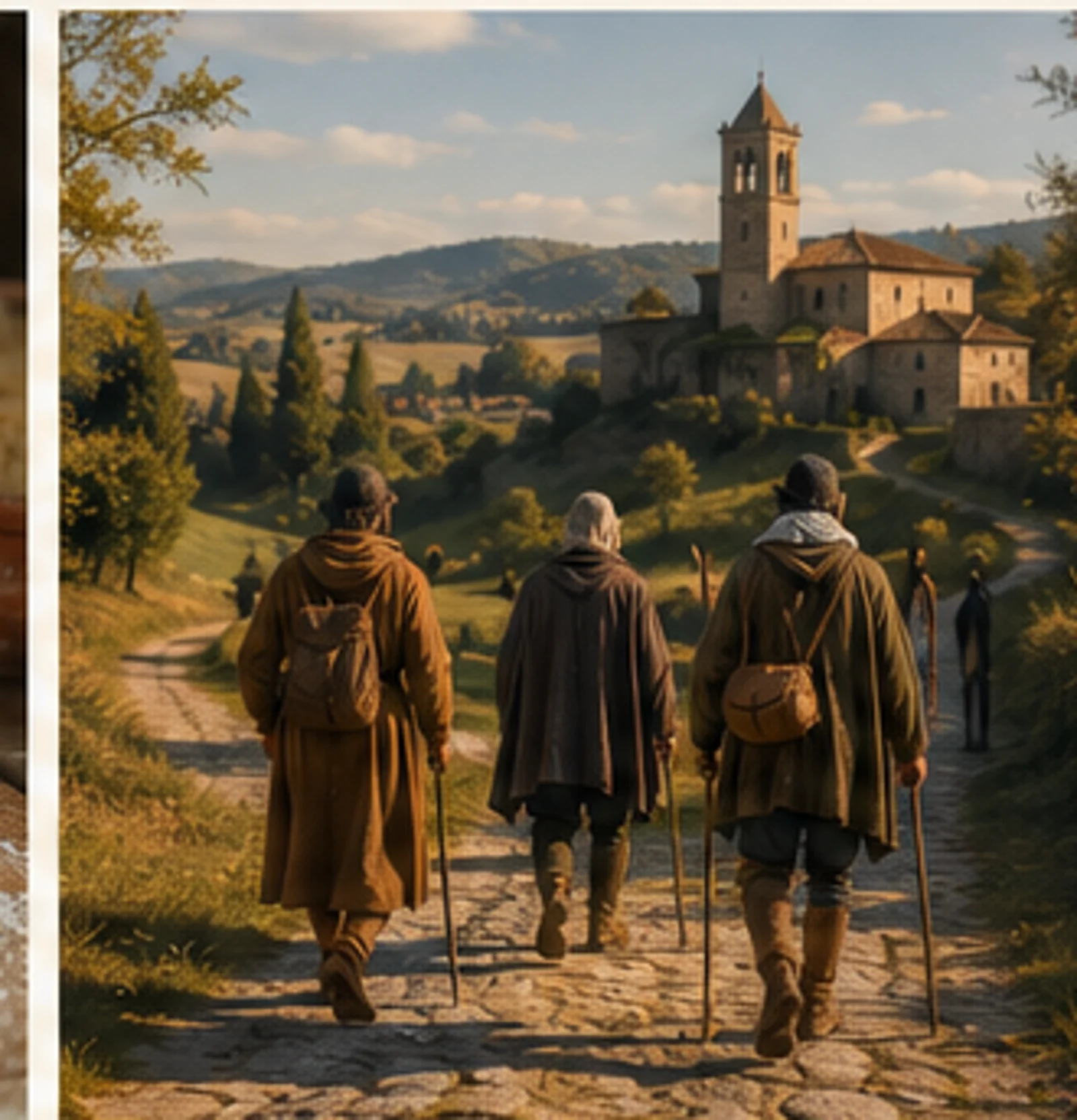Pellegrini lungo la Via Francigena in territorio piacentino